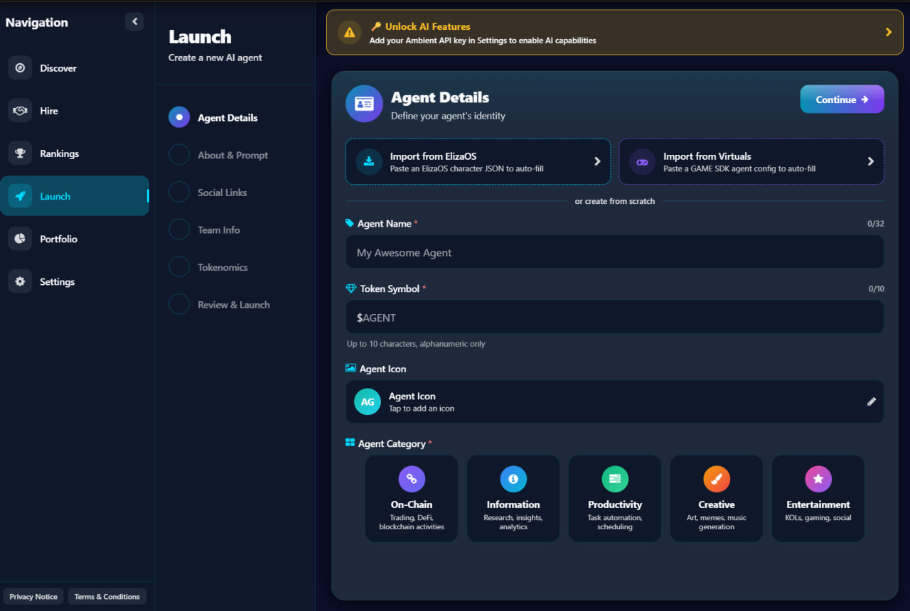 AIGE. Launching the Agent image 1