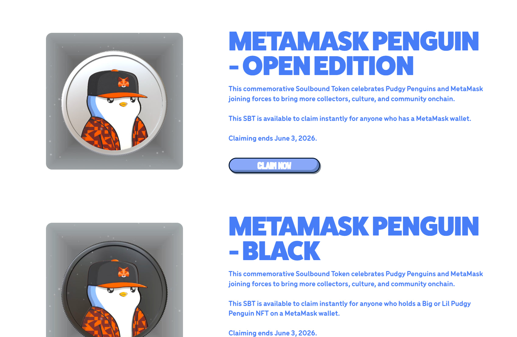 Pudgy Penguins x Metamask SBT image 1