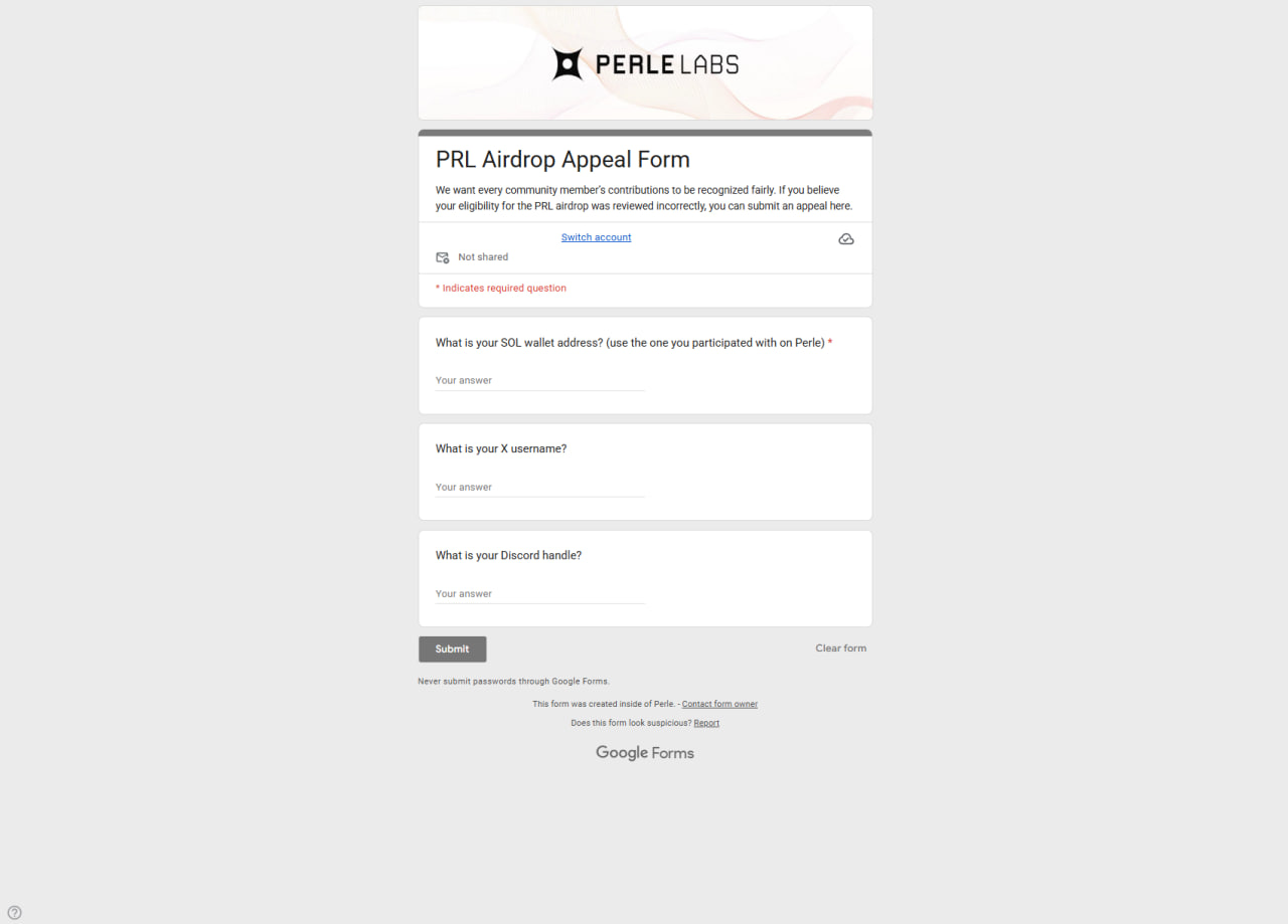 Airdrop Appeal Form image 1