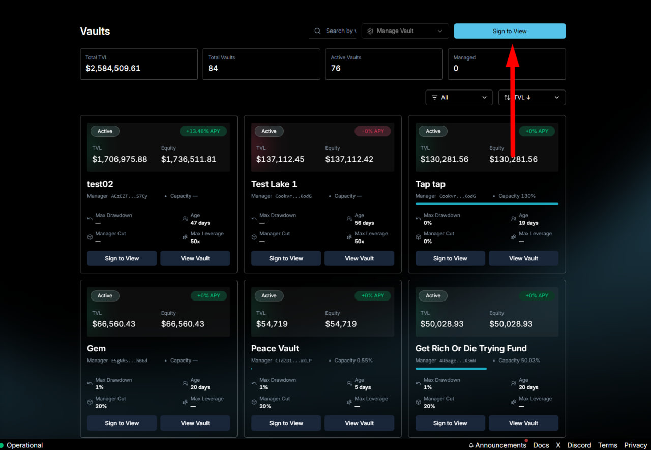 Vaults on Pacifica Testnet image 2