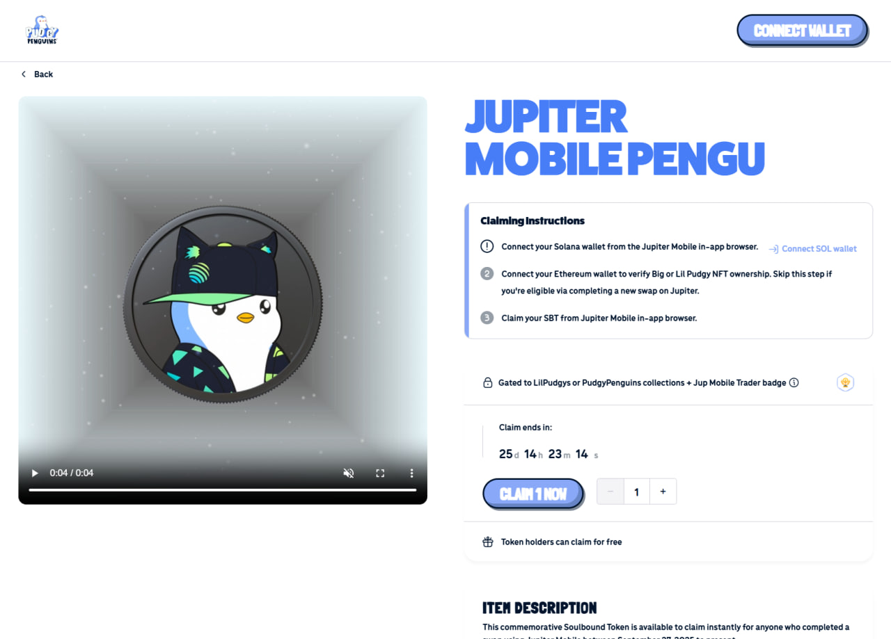 SBT Jupiter Mobile Pengu Claim image 1