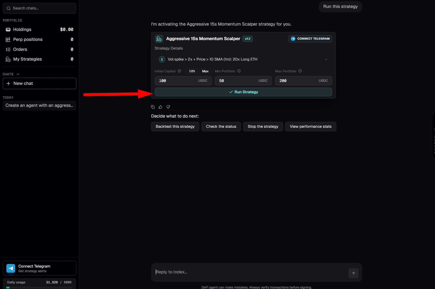 Index: Trading with Agent image 5