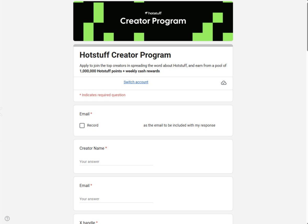 Hotstuff Creator 1,000,000 Points Pool image 1