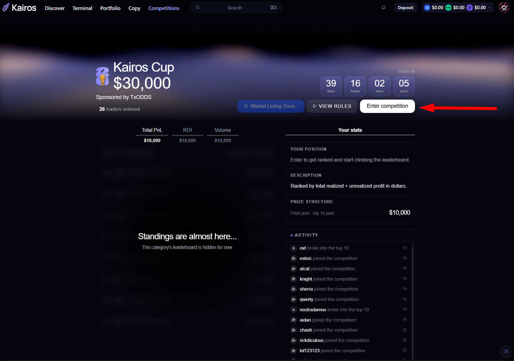 Trading Championship: Kairos Cup image 1